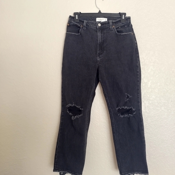 abercrombie and fitch curve love the ankle straight ultra high rise jeans sz 6s - Picture 2 of 9